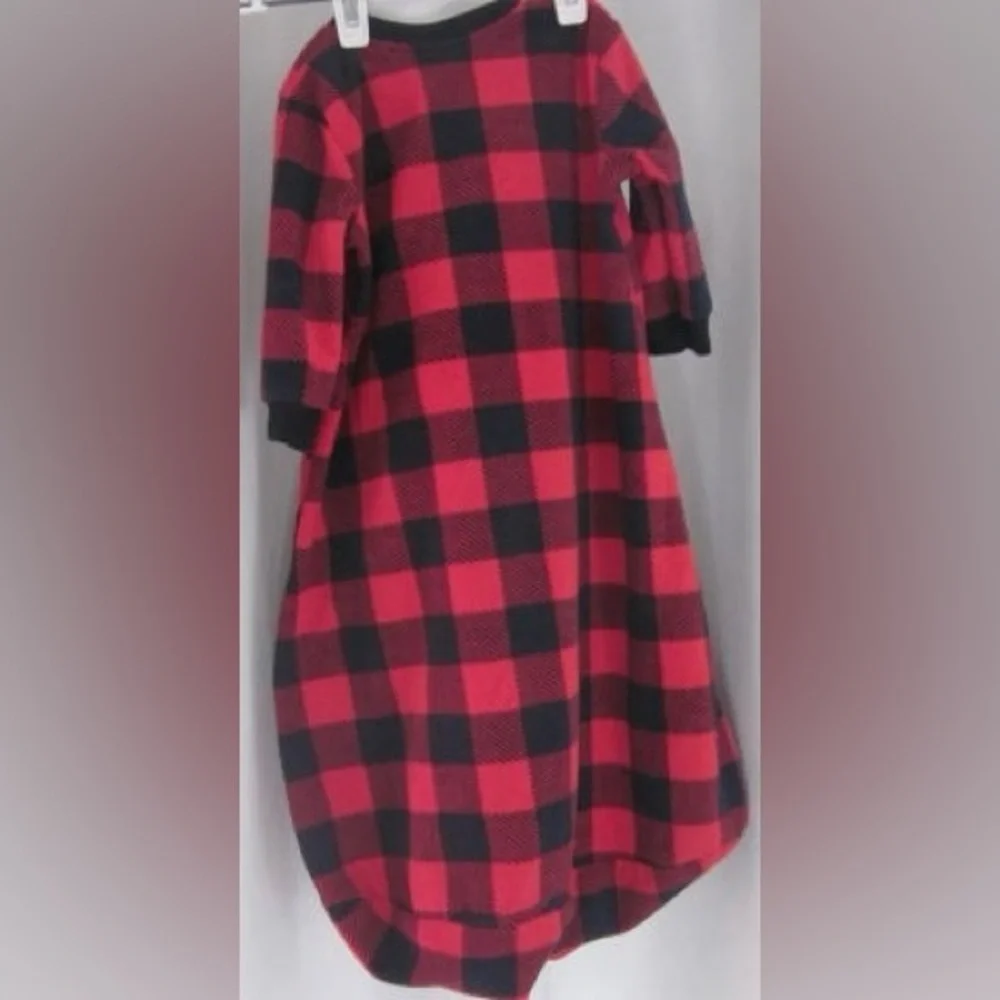 Carter's Baby Bunting, Red & Black Buffalo Plaid, Zip Down Fleece; Size 3-6m